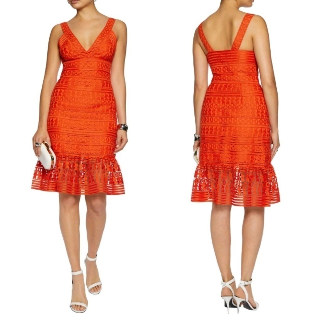 DIANE VON FURSTENBERG Tiana Lace Flounce Dress 6